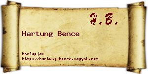 Hartung Bence névjegykártya
